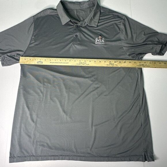 PGA Under Armour Shirt Mens Large Southern Hills 2022 Gray Striped Golf Polo 2xl - Picture 6 of 7